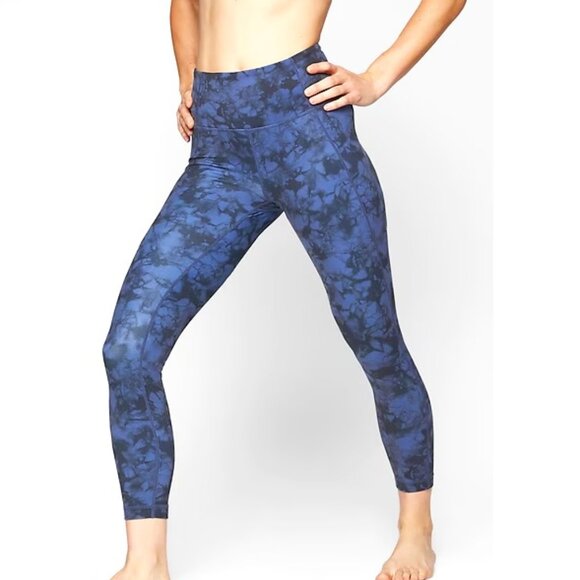 Athleta Girl Navy Tie-dye Tight Leggings - Size XL 14 - Picture 1 of 5